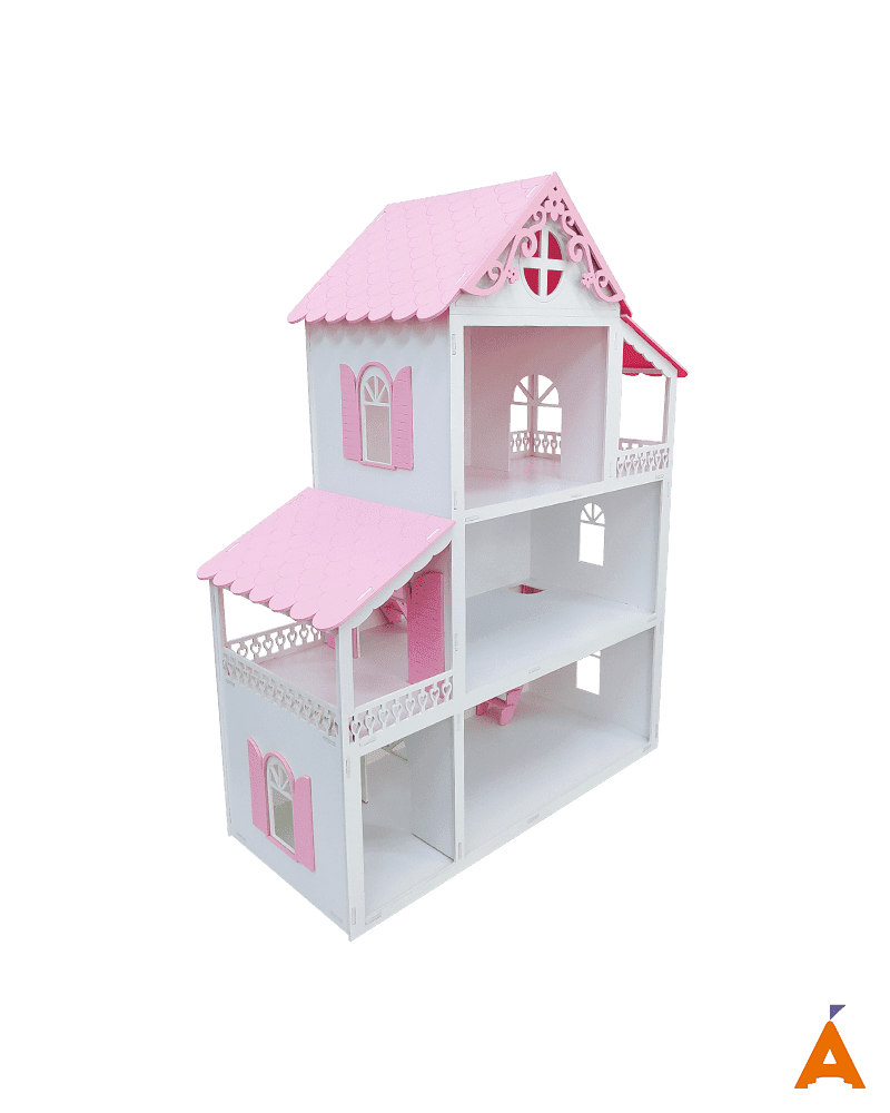 Casinha de Boneca de MDF Branca e Roxa - 21 x 47 x 60 cm - Palácio das  Artes e Essências