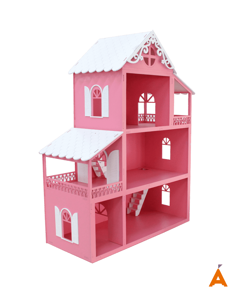 Casa Casinha Grande 80 Cm P/ Boneca Com Móveis