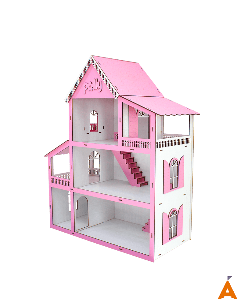 Casinha Para Meninas MDF Rosa Com Móveis Brancos Pronta Entrega - Mondo Box  : : Casa