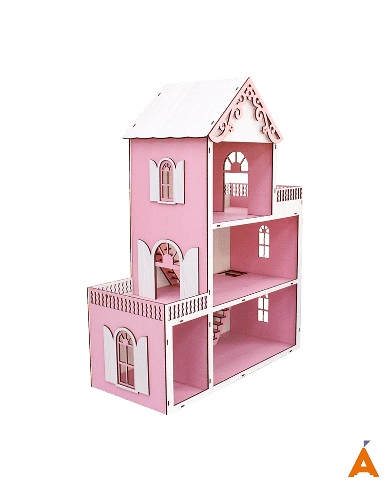 Casa de Boneca em mdf Decorada 60cm