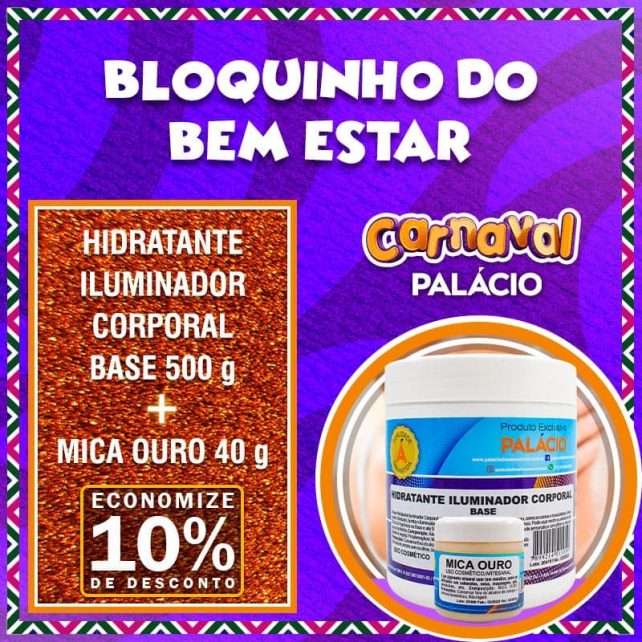 Combo Hidratante Iluminador Corporal Base 500 g + Mica ouro 40 g