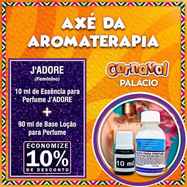 Combo Perfume J'ADORE Feminino (10 ml de Essência + 90 ml de Base Loção para Perfume)