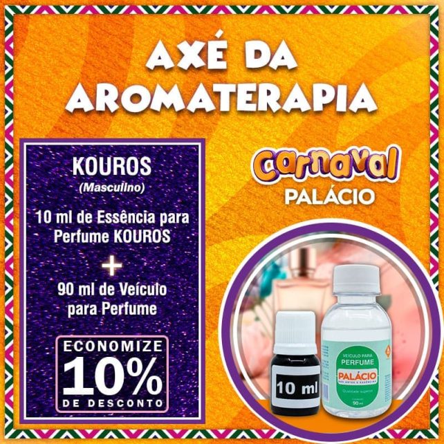 Combo Perfume KOUROS Masculino (10 ml de Essência + 90 ml de Veículo para Perfume)