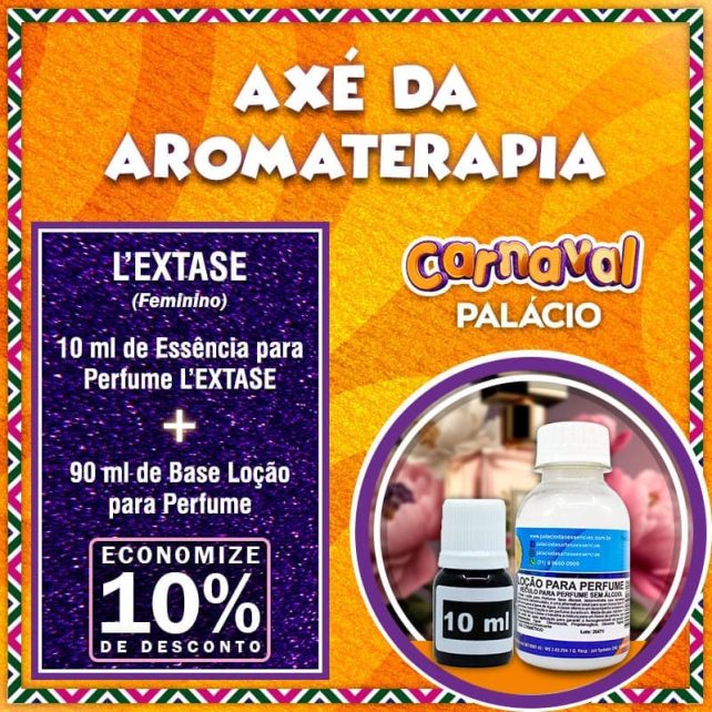 Combo Perfume L'EXTASE Feminino (10 ml de Essência + 90 ml de Base Loção para Perfume)