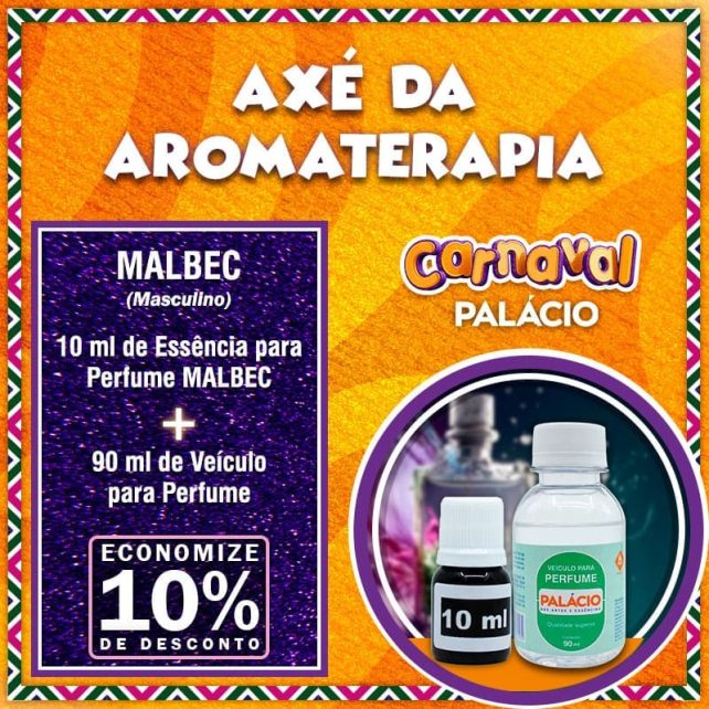 Combo Perfume MALBEC Masculino (10 ml de Essência + 90 ml de Veículo para Perfume)