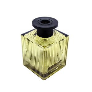 Frasco de Vidro Cubo Frisado + Tampa Difusor - 200 ml - Verde